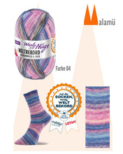Laden Sie das Bild in den Galerie-Viewer, Woolly Hugs Weltrekord Sockenwolle 4-fach