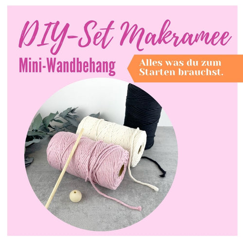 DIY-Set Makramee Mini-Wandbehang (schwarz)