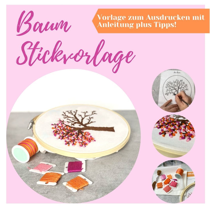 Modern Embroidery: Baum Stickvorlage mit Anleitung