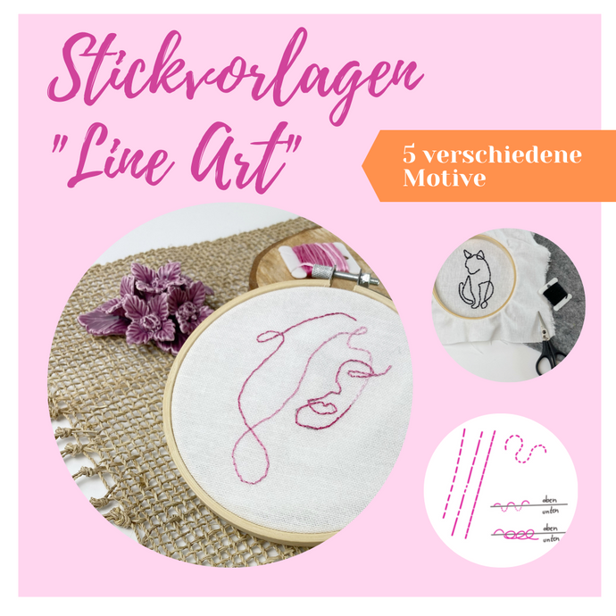 Stickvorlagen für Line Art mit Anleitung